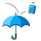 Regenschirm + Gepäck