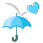 parasol + jasnoniebieskie serce