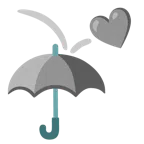 parasol + szare serce