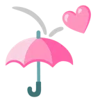 parasol + różowe serce