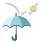 parasol + planeta z pierścieniami