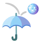 Regenschirm + Discokugel