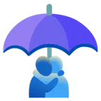 parasol + obejmujące się osoby