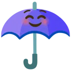parasol + uśmiechnięta twarz