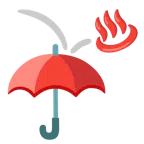 Regenschirm + heiße Quellen