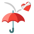 parasol + uleczone serce