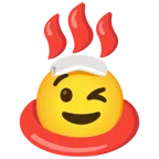 hot springs + winking face