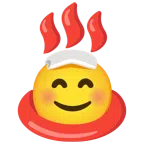 hot springs + smiling face with smiling eyes