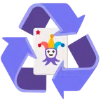 recycling symbol + joker