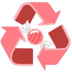 recycling symbol + candy