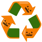 recycling symbol + jack-o-lantern