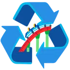 recycling symbol + roller coaster