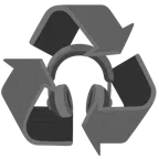 recycling symbol + headphone