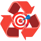 recycling symbol + bullseye