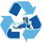 recycling symbol + skis