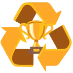 recycling symbol + trophy