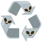 recycling symbol + alien