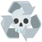 recycling symbol + skull