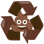 recycling symbol + pile of poo