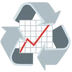 recycling symbol + chart increasing