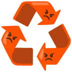 recycling symbol + enraged face