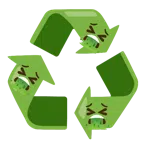 recycling symbol + face vomiting