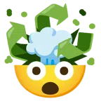 recycling symbol + exploding head