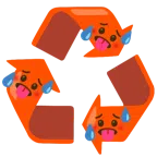 recycling symbol + hot face