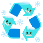recycling symbol + cold face