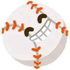 Baseball + strahlendes Gesicht mit lachenden Augen