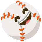 Baseball + grinsendes Gesicht mit lachenden Augen