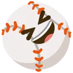 Baseball + Grinsegesicht mit zugekniffenen Augen