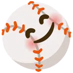 Baseball + lächelndes Gesicht mit lachenden Augen