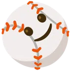 Baseball + leicht lächelndes Gesicht