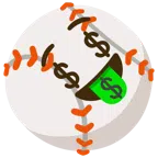 Baseball + Gesicht mit Dollarzeichen