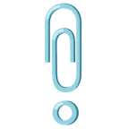 red exclamation mark + linked paperclips