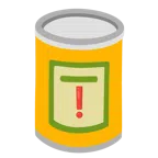 red exclamation mark + canned food