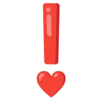 red exclamation mark + red heart