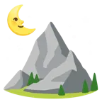 faccina ultimo quarto di luna + montagna