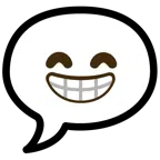 speech balloon + beaming face with smiling eyes