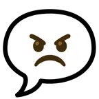 speech balloon + angry face