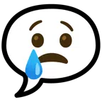 speech balloon + crying face