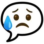 speech balloon + sad but relieved face