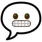 speech balloon + grimacing face