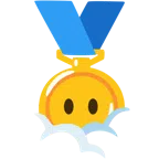 medal za 1. miejsce + twarz w chmurach