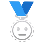 Silbermedaille + gestricheltes Gesicht
