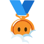 Bronzemedaille + Gesicht in Wolken