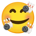 smiling face with hearts + bowling