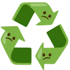 recycling symbol + confused face