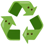 recycling symbol + face without mouth